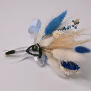 Cocarda mire - alb, bleu si albastru 9 cocarde nunta alb si bleu