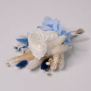 Cocarda mire - alb, bleu si albastru 10 cocarde nunta alb si bleu