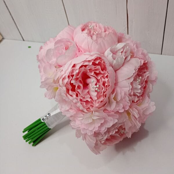 Buchet mireasa cu Bujori de matase - roz 1 1000023241