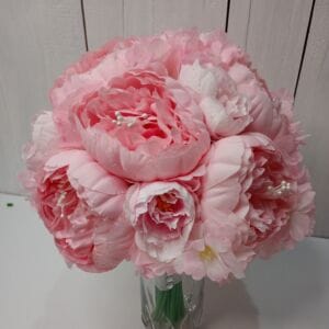 Buchet mireasa cu Bujori de matase - roz 5 Buchet mireasa cu Bujori de matase - roz - imagine 3