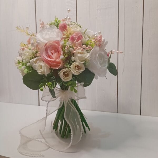Buchet mireasa trandafiri de matase si lalele 3 1000023286
