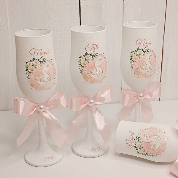 Pahare Personalizate Botez "Swan Princess" – Personalizate 1 Pahare botez lebada