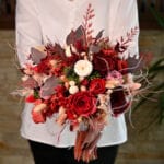 buchet de mireasa burgundy