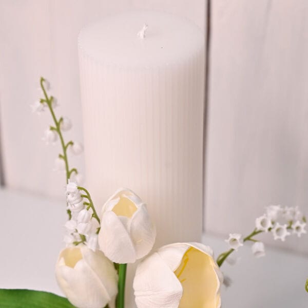 lumanare alba striata