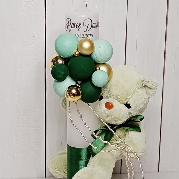lumanare botez verde auriu