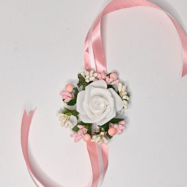 Brățară Domnișoară de Onoare cu Trandafir Alb și Roz 2 bratara domnisoare de onoare 2