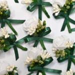 cocarde nunta alb verde